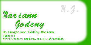 mariann godeny business card